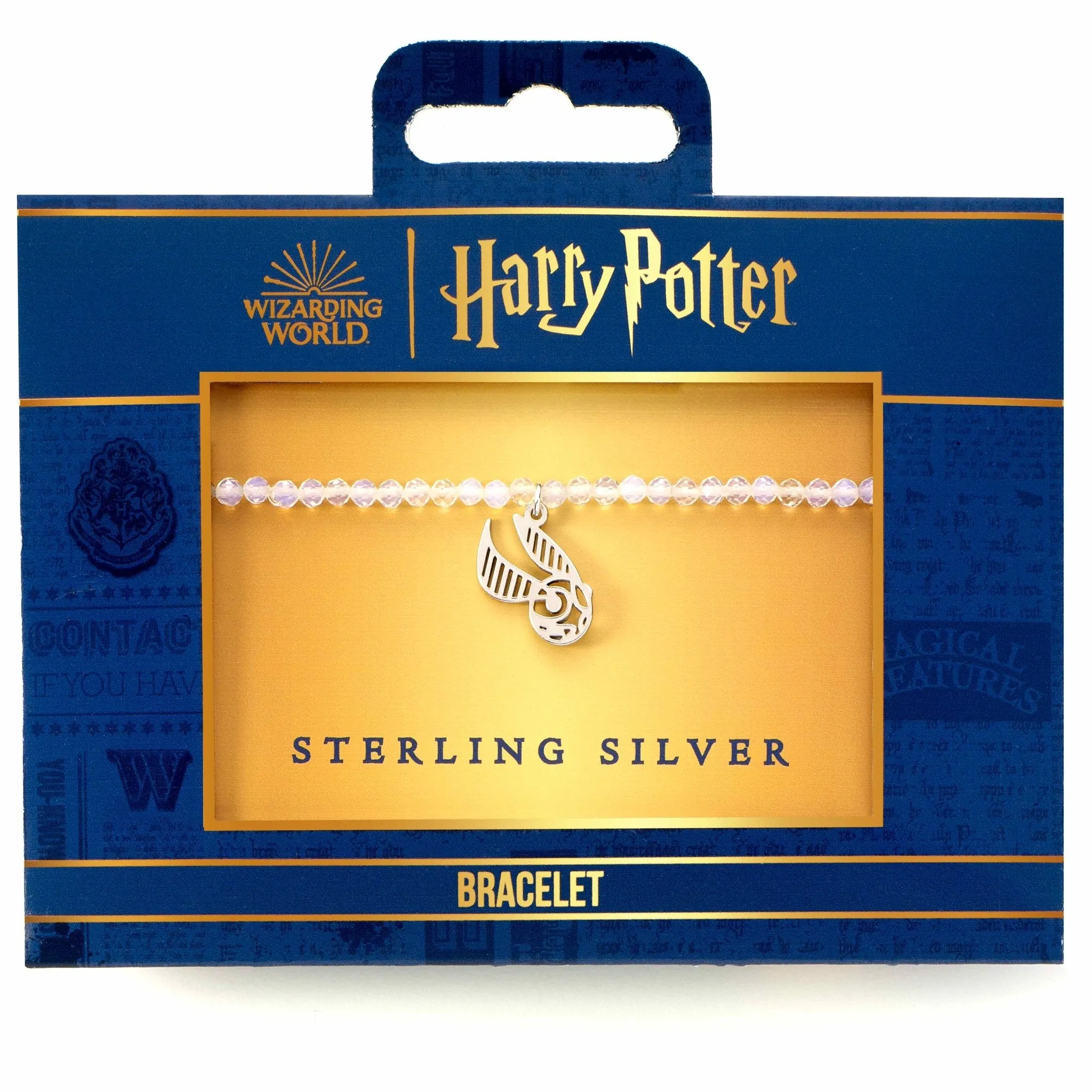 Harry Potter Semi Precious Stone Golden Snitch Charm Bracelet HPCR0584