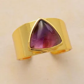 Healing Crystals Triangle Ring