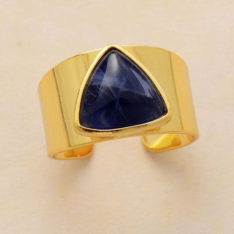 Healing Crystals Triangle Ring