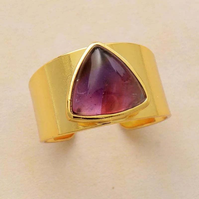 Healing Crystals Triangle Ring