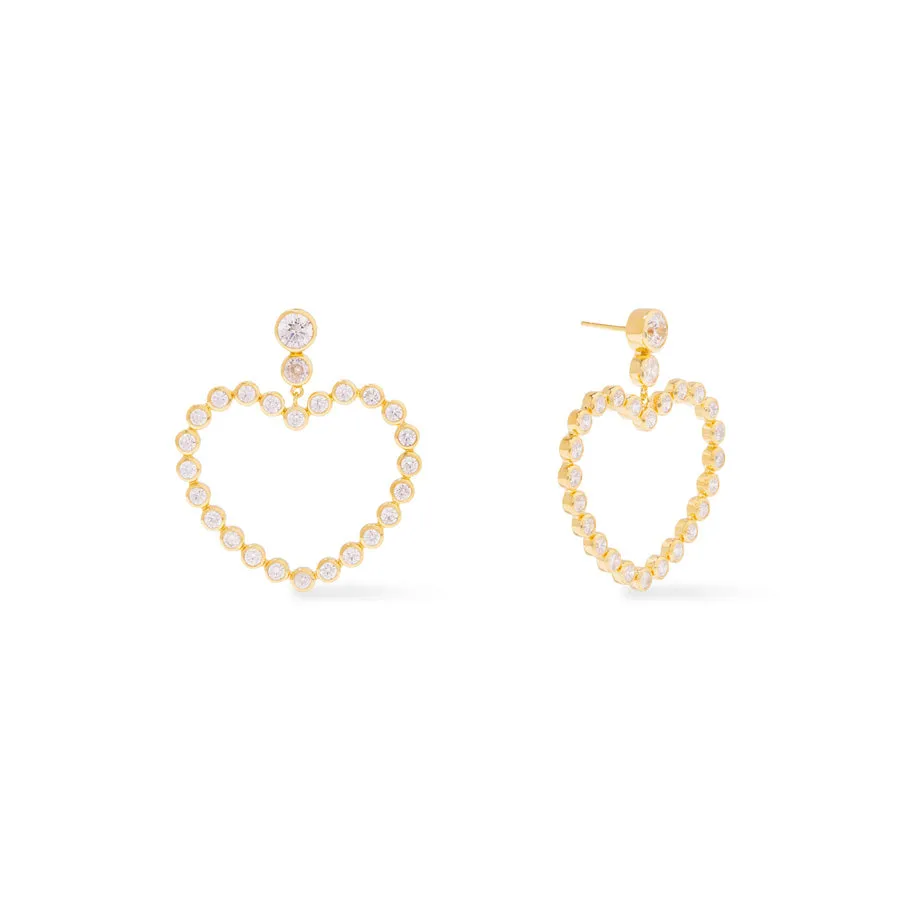 Heart XL 14K Gold Vermeil Earrings