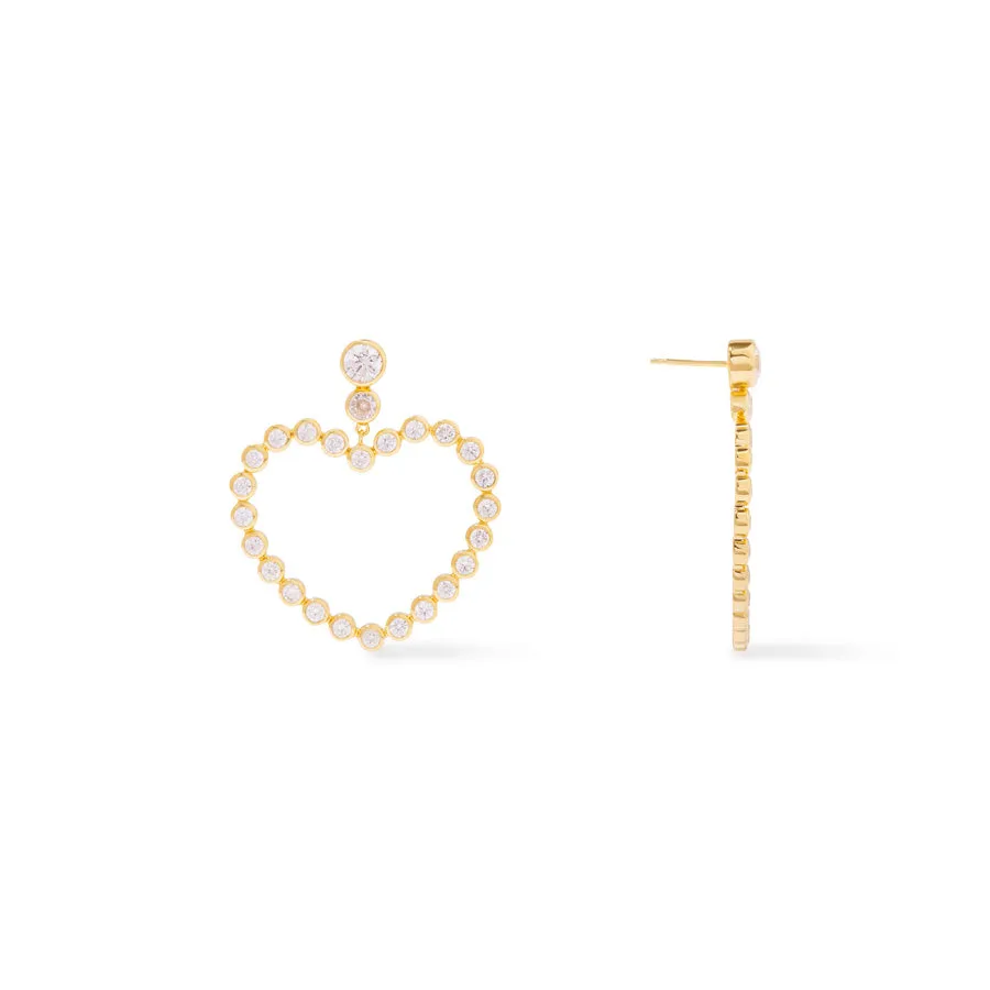 Heart XL 14K Gold Vermeil Earrings