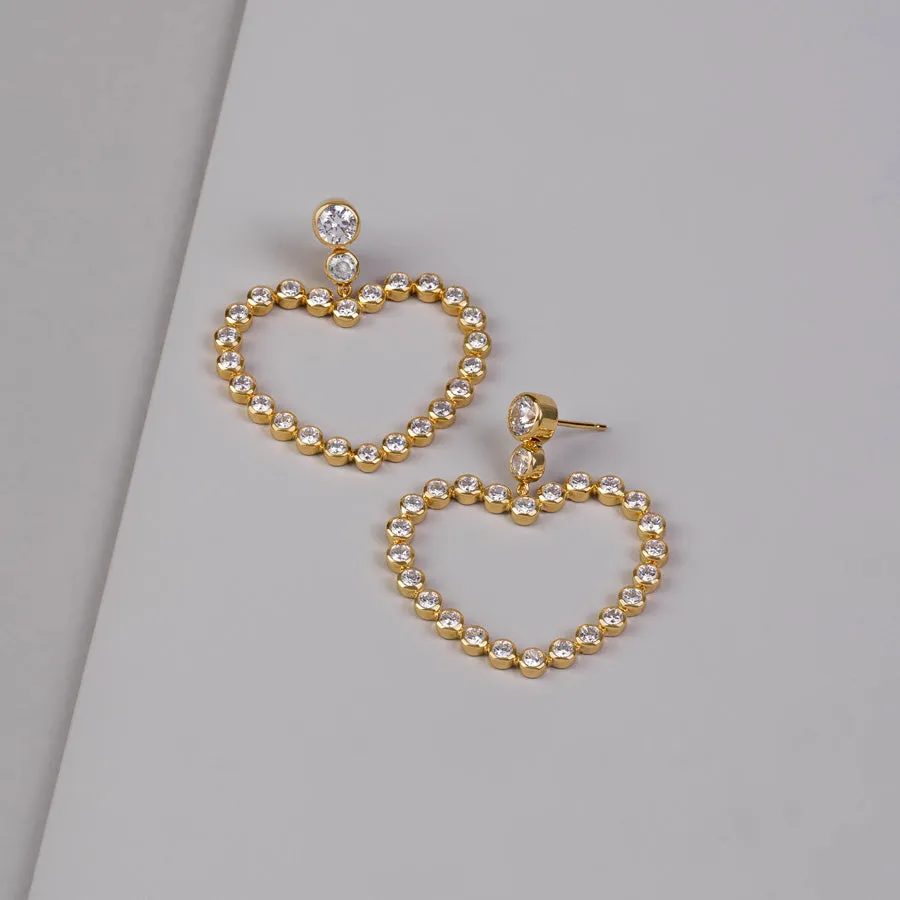 Heart XL 14K Gold Vermeil Earrings