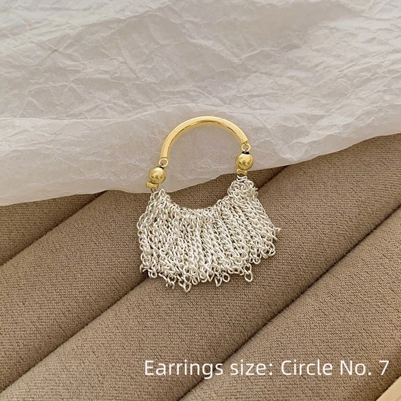 Heavy Industry Galaxy Waterfall Necklace Niche Design Tassel Earrings Female Sparkling Temperament Earrings Clavicle Chain