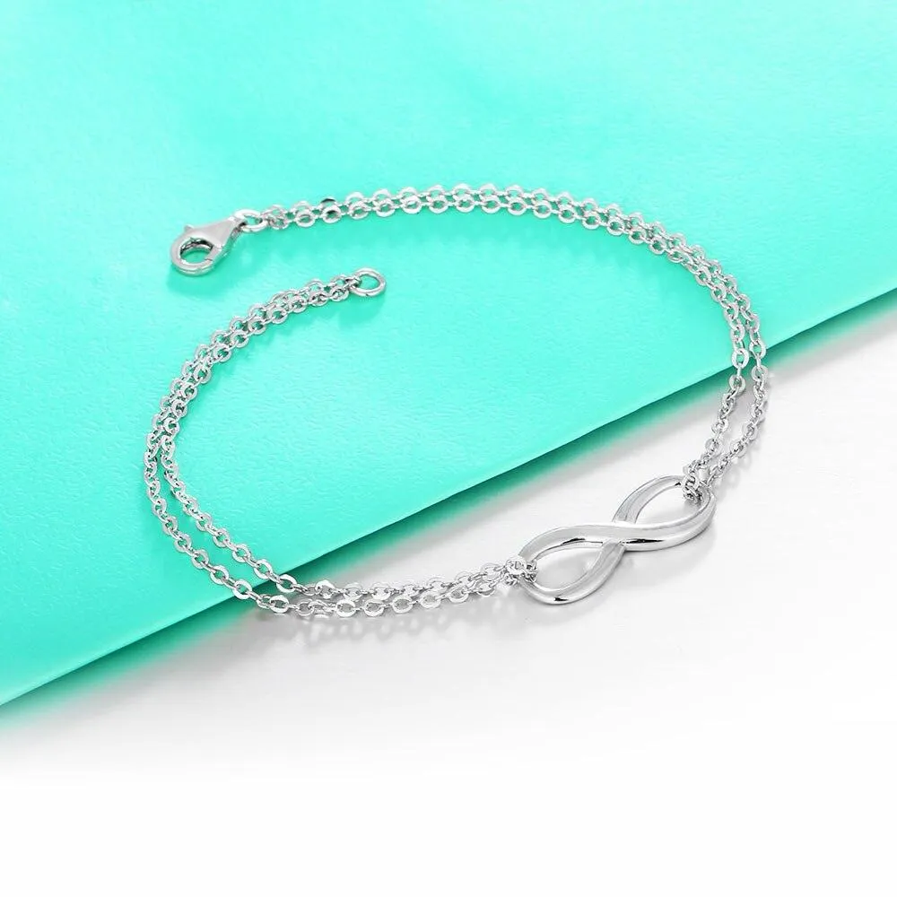 Infinity 925 Sterling Silver Trendy Bracelet for Women, Anniversary Bracelet & Bangles Gift for Women