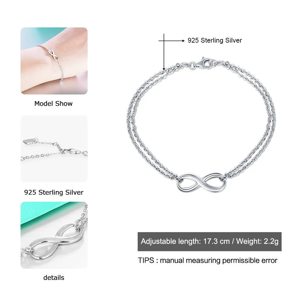 Infinity 925 Sterling Silver Trendy Bracelet for Women, Anniversary Bracelet & Bangles Gift for Women