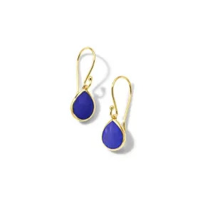 Ippolita 18K Yellow Gold Rock Candy Teeny Teardrop Earrings in Crystal and Lapis Doublet