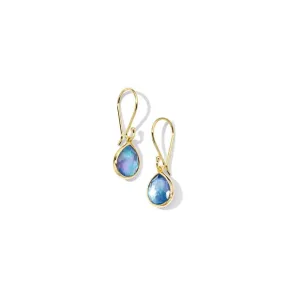 Ippolita Teeny Teardrop Lapis Triplet Earrings in 18K Yellow Gold