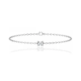 JADA - Lab Diamond Emerald Solitaire Bracelet 18k White Gold