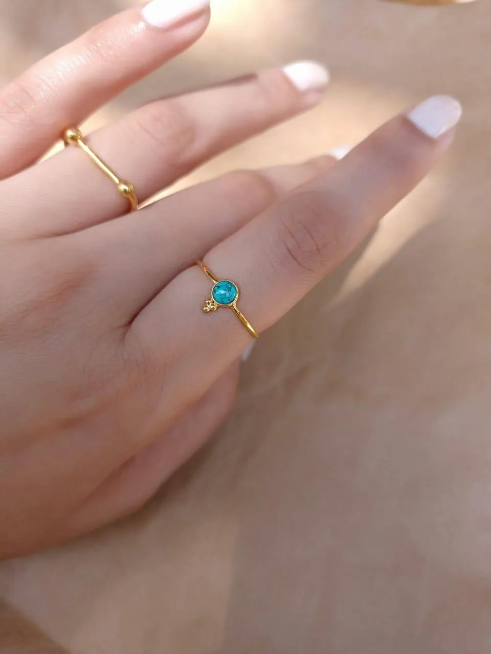 Jaipur Turquoise Dotted Ring