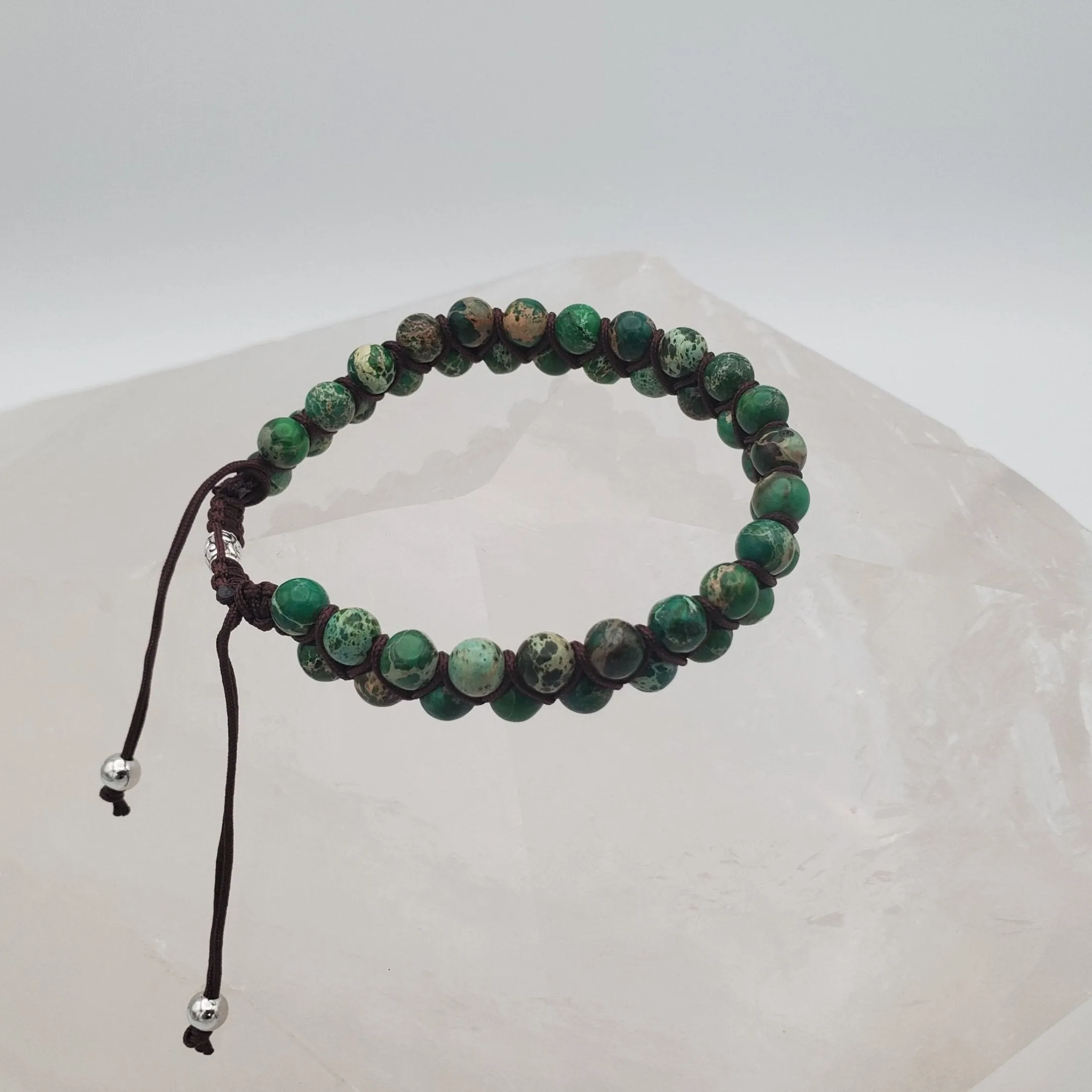 Jasper Double Beaded Bracelet Adjustable