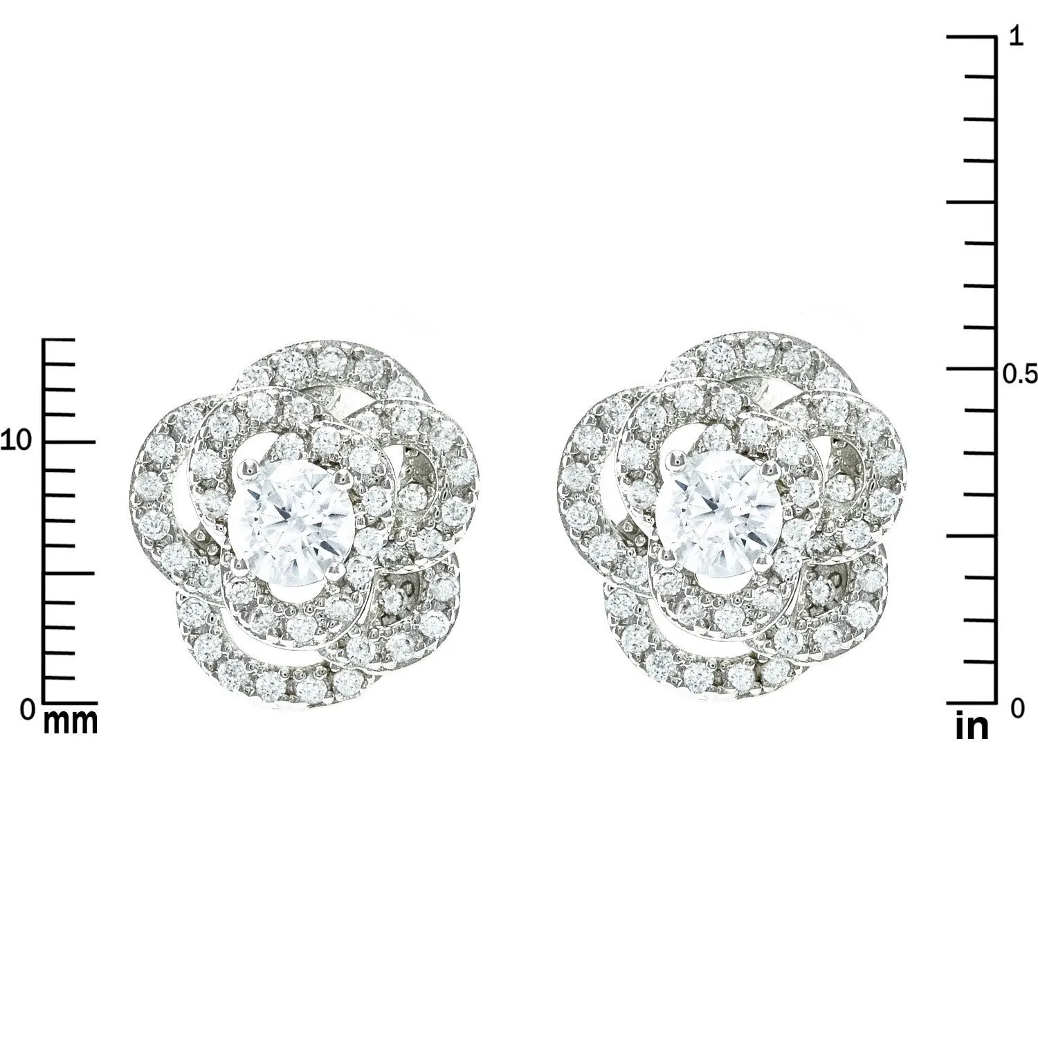 Jodase CZ Flower Stud Earrings