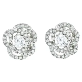 Jodase CZ Flower Stud Earrings