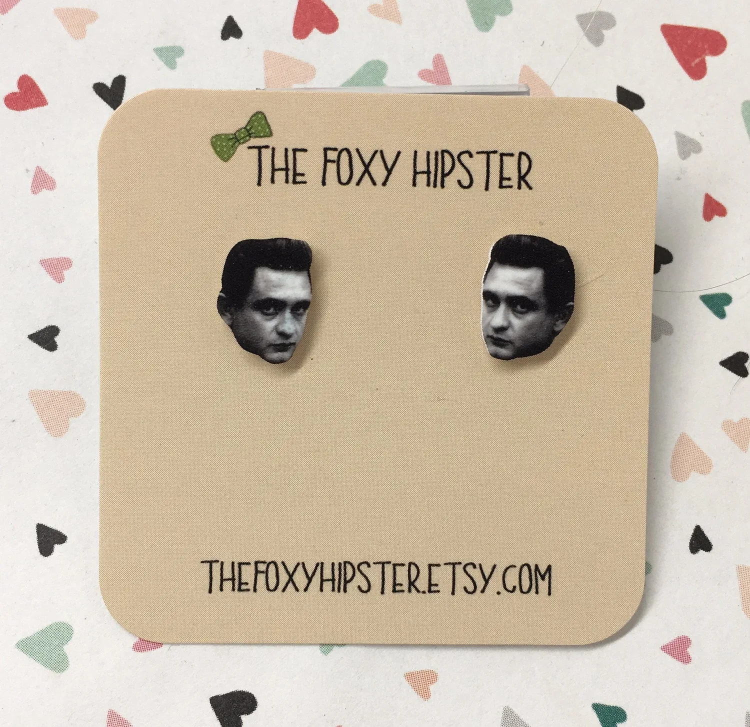 Johnny Cash Inspired Stud Earrings