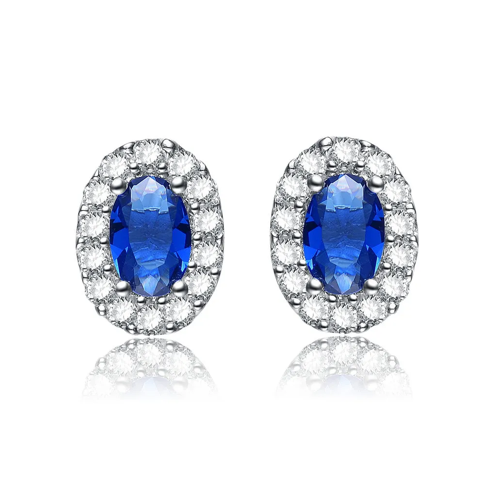 Juliette Sapphire Oval Shape Earrings