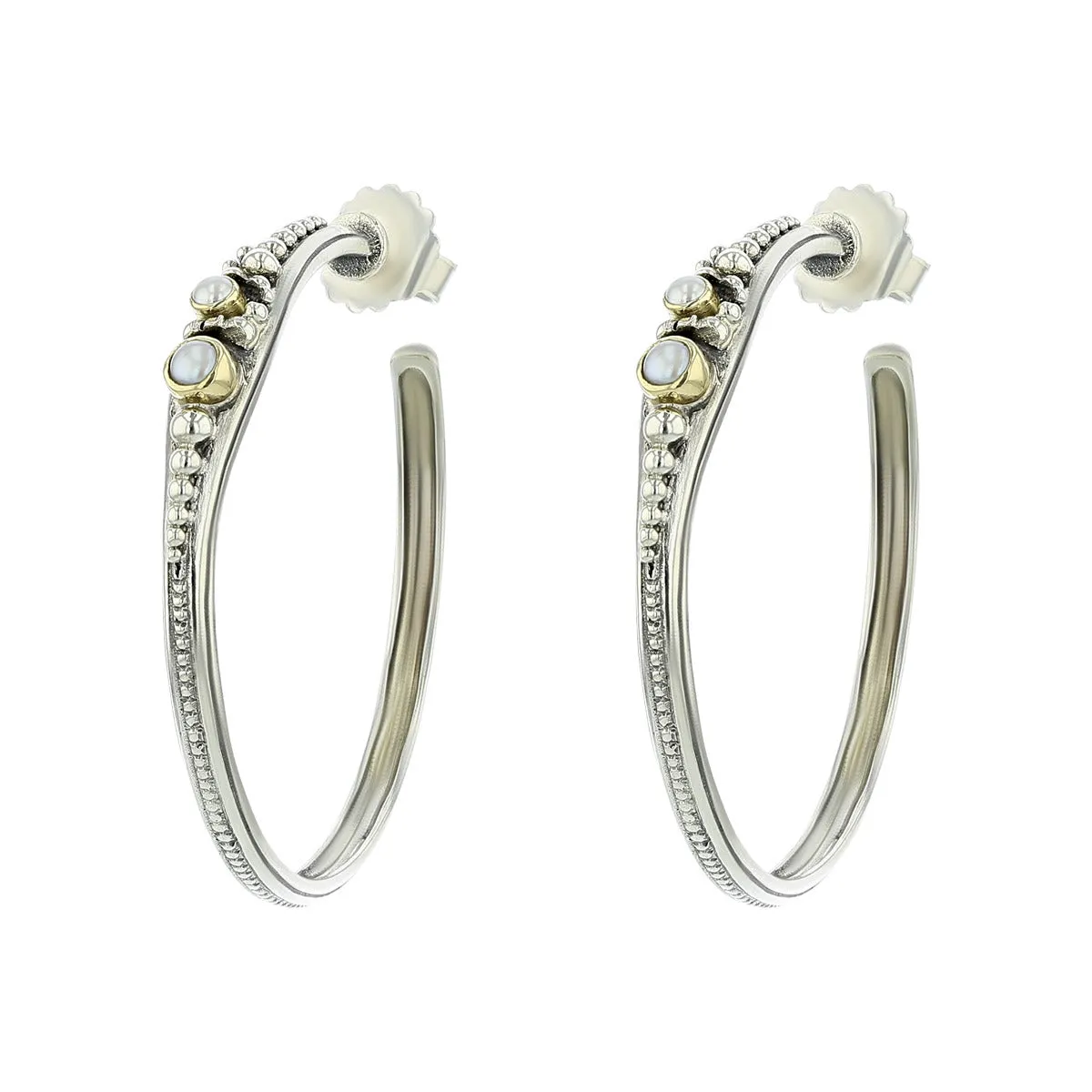 Konstantino Hoop Earrings with Pearl Accents