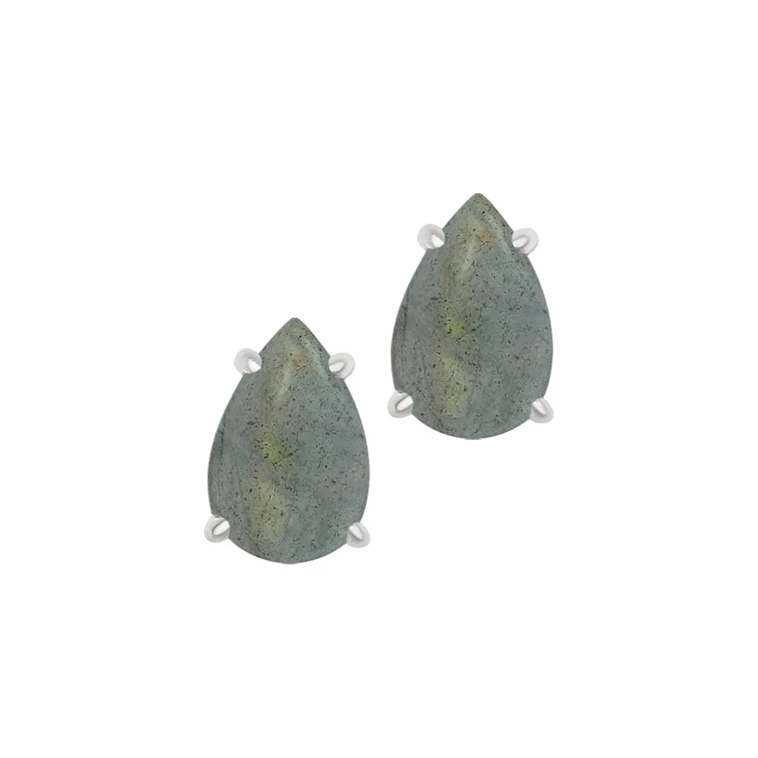 Labradorite Pear Cut Studs .925 sterling silver