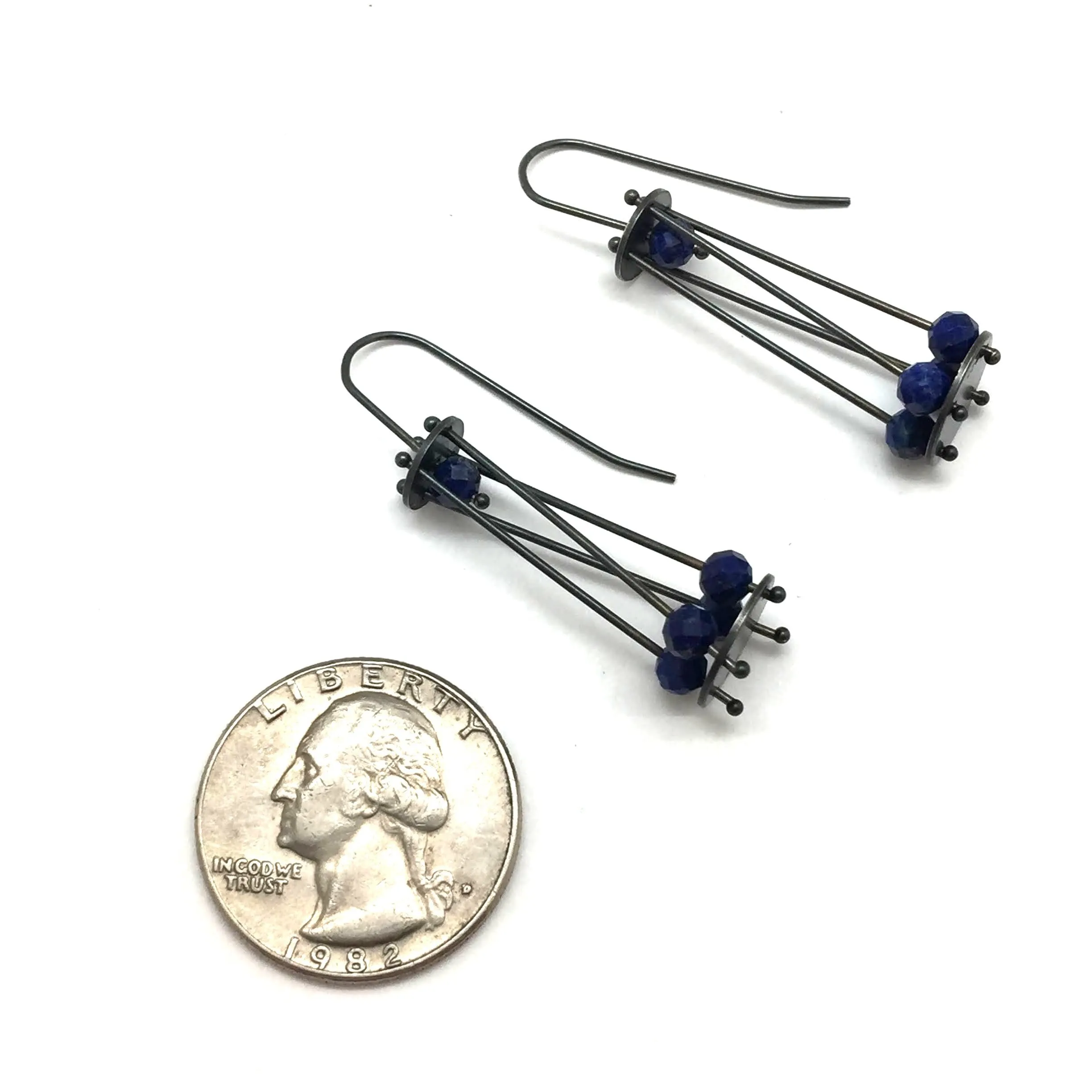 Lapis Cage Earrings