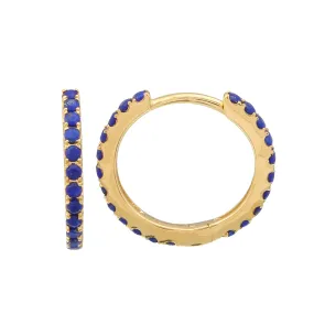 Lapis Huggie Hoops 13mm