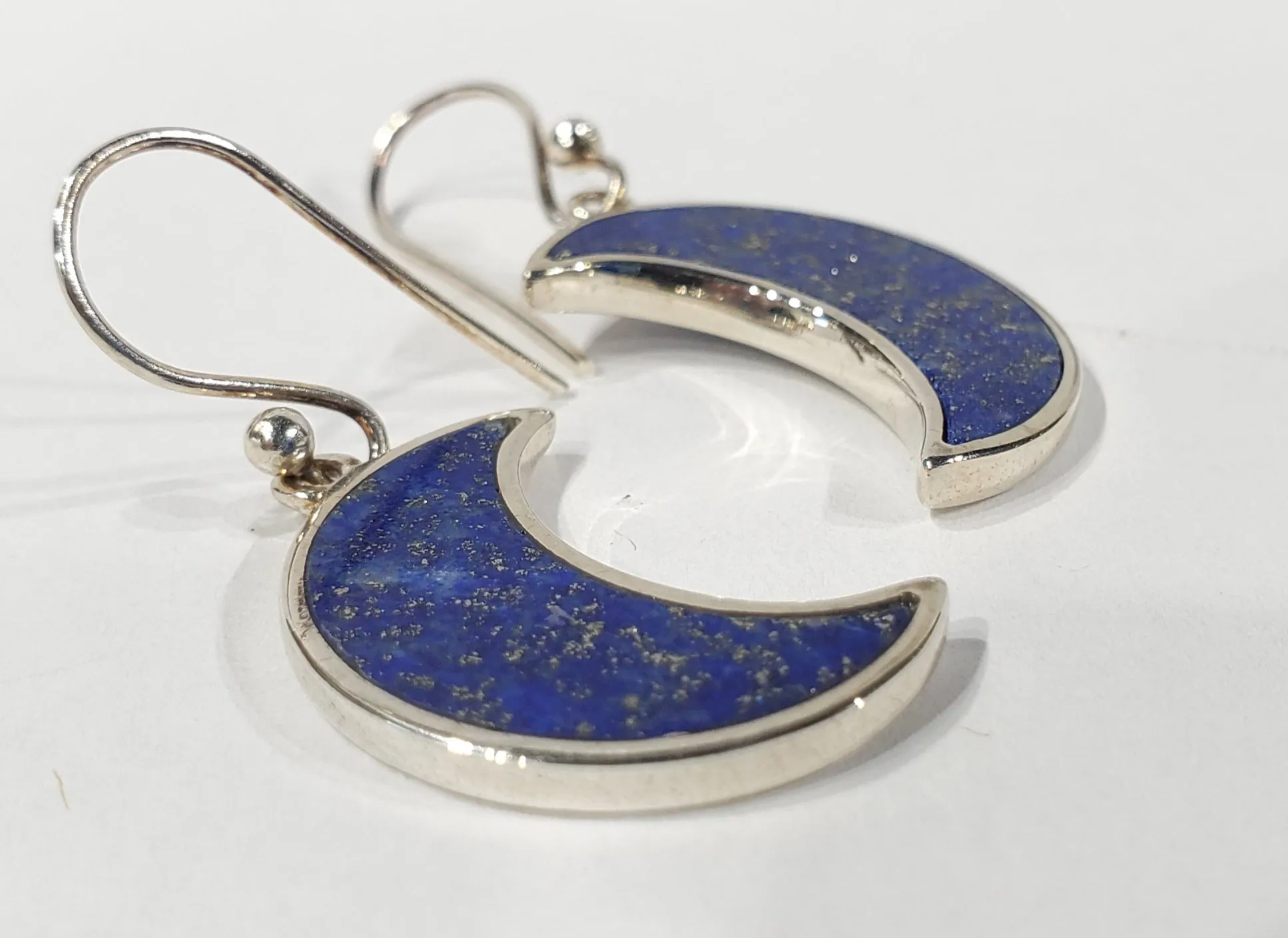 Lapis Lazuli Moon Earrings