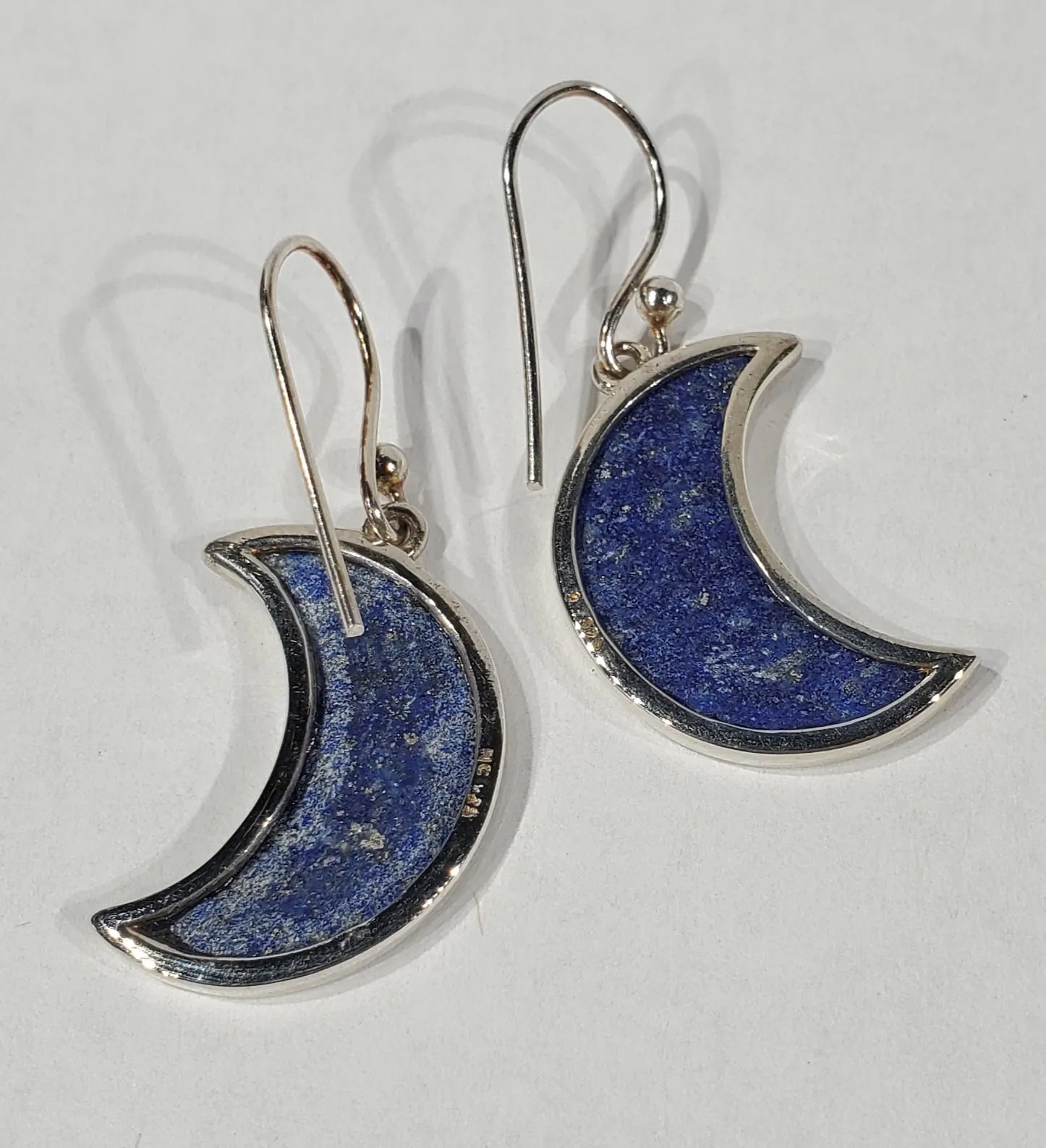 Lapis Lazuli Moon Earrings