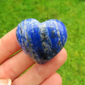 Lapis Lazuli Puffy Heart 1.25" | Carved Crystal Heart Stone