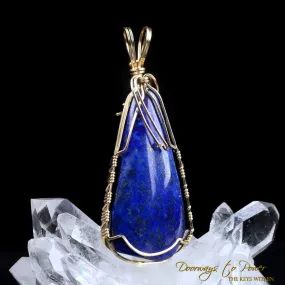 Lapis Lazuli Pyrite Crystal Pendant 14k