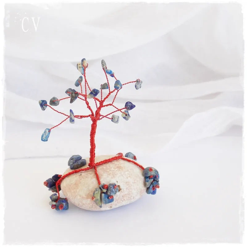 Lapis Lazuli Wire Tree Sculpture