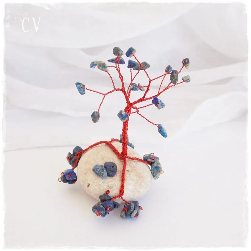 Lapis Lazuli Wire Tree Sculpture