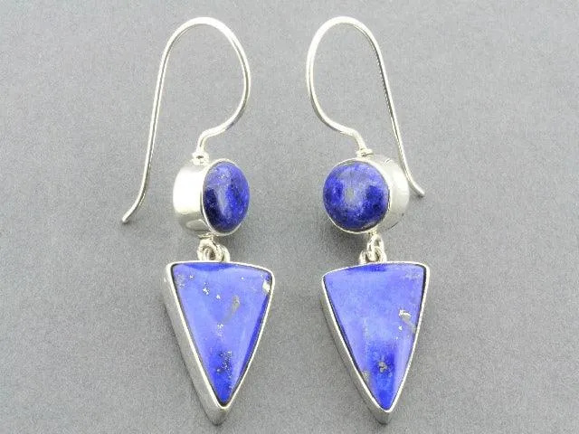 lapis silver doll earring