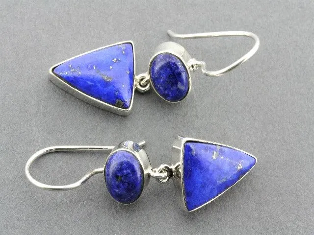 lapis silver doll earring