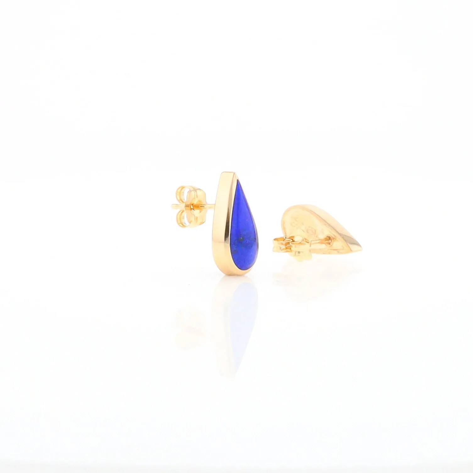 Lapis Tear Drop Inlaid Earrings