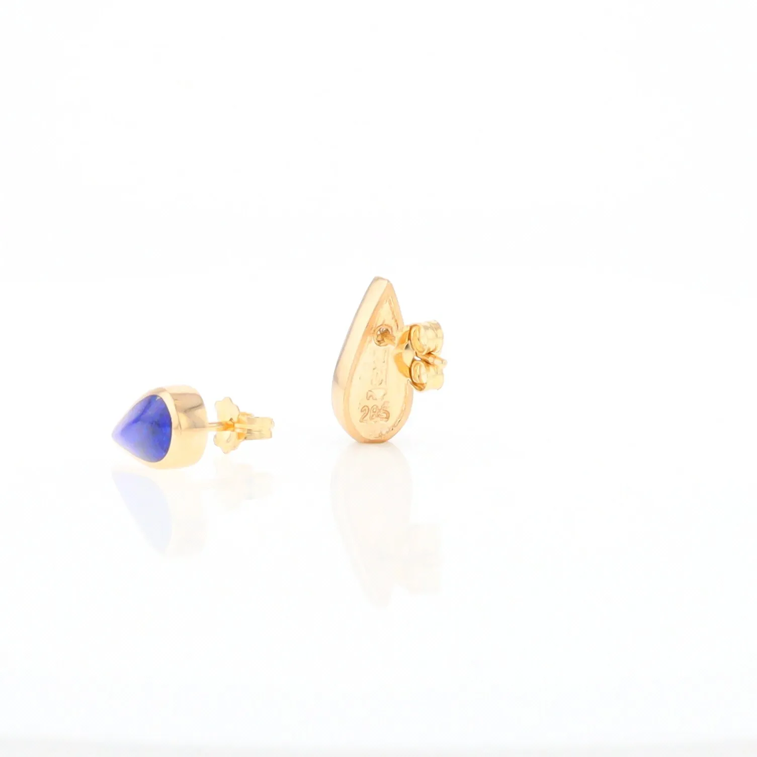 Lapis Tear Drop Inlaid Earrings