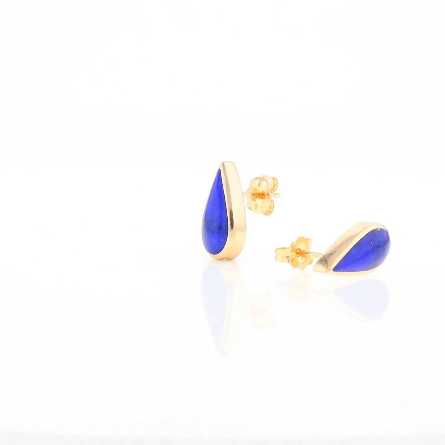 Lapis Tear Drop Inlaid Earrings