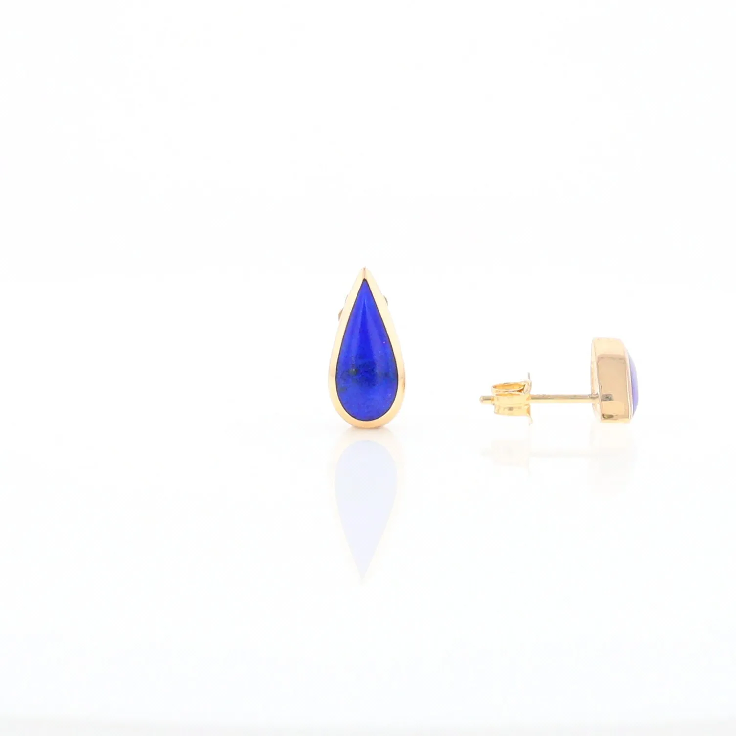 Lapis Tear Drop Inlaid Earrings