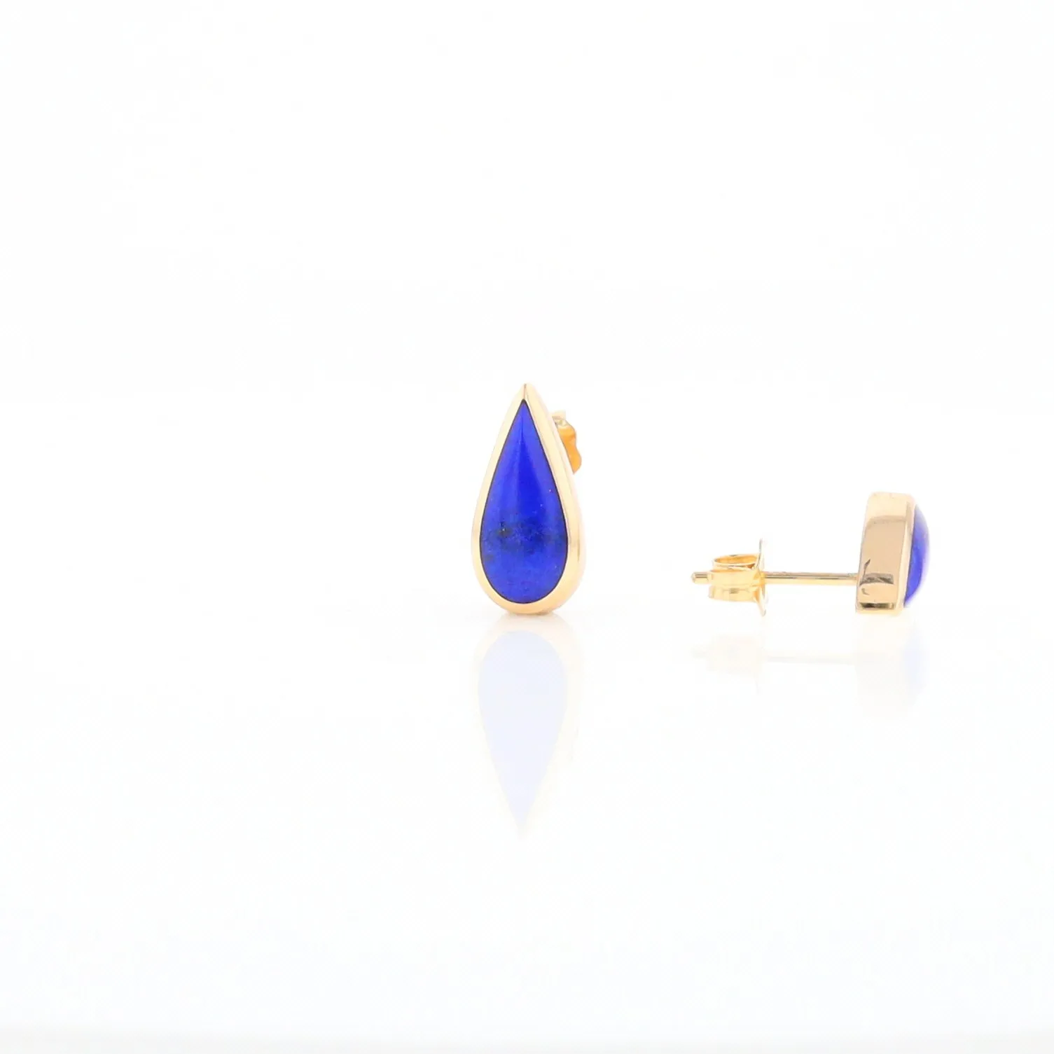 Lapis Tear Drop Inlaid Earrings