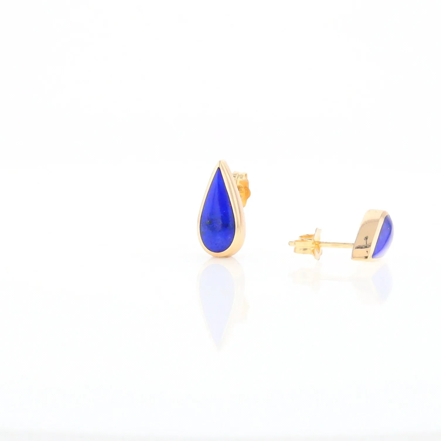 Lapis Tear Drop Inlaid Earrings