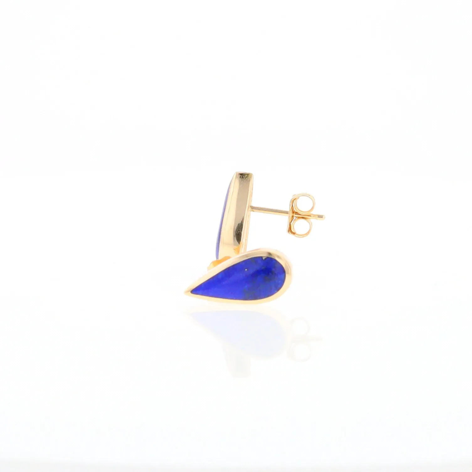 Lapis Tear Drop Inlaid Earrings