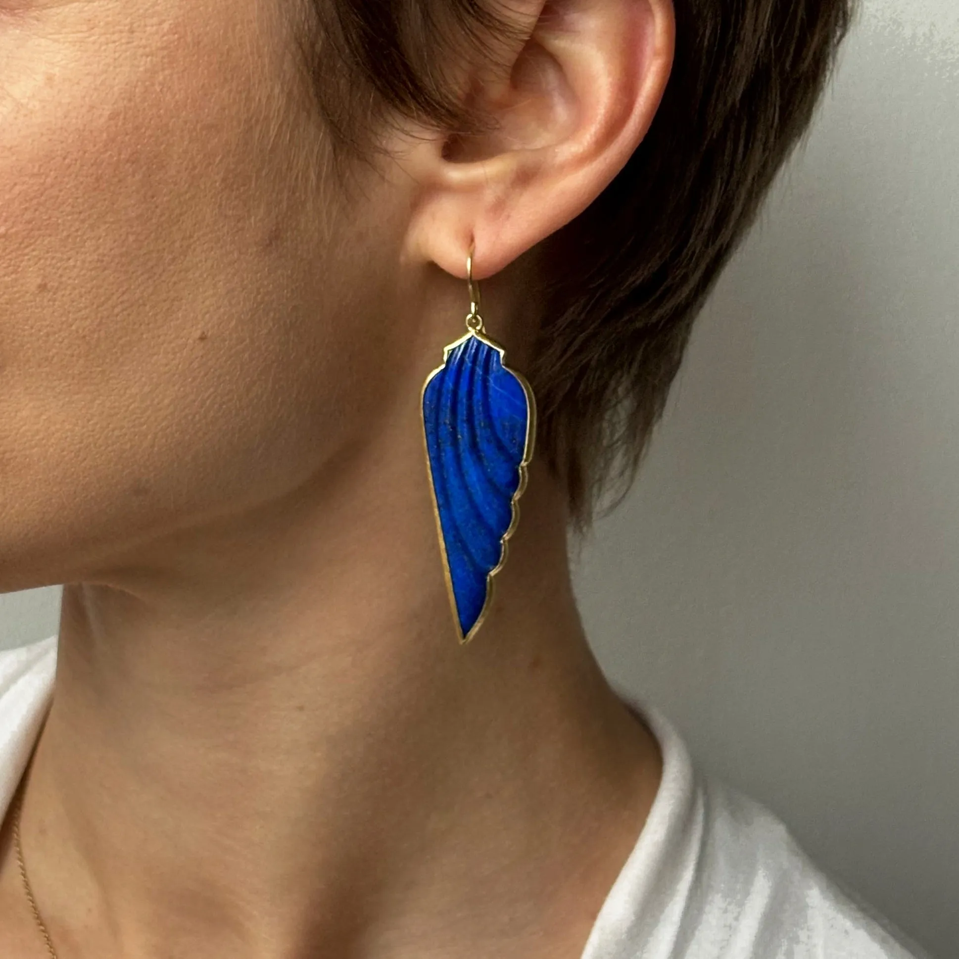 Lapis Wing Earrings