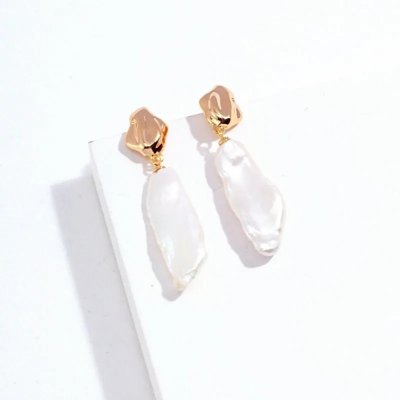 Large Baroque Pearl Earrings