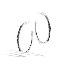 Large Hoop Earring with Black Sapphire