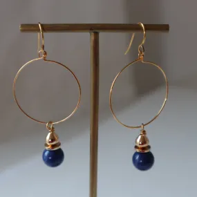 Large Lapis Lazuli Hoop Earrings