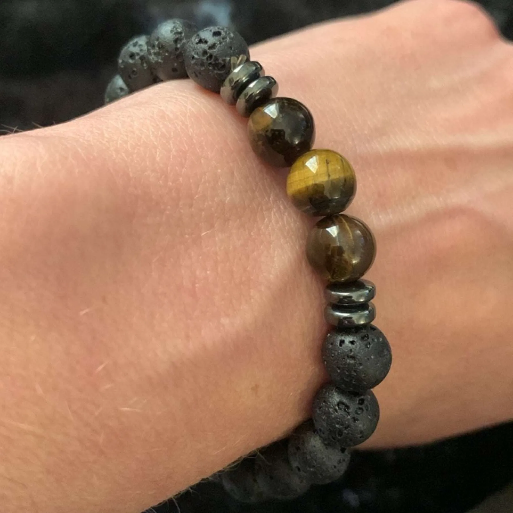 Lava Stone Tigers Eye Bracelet