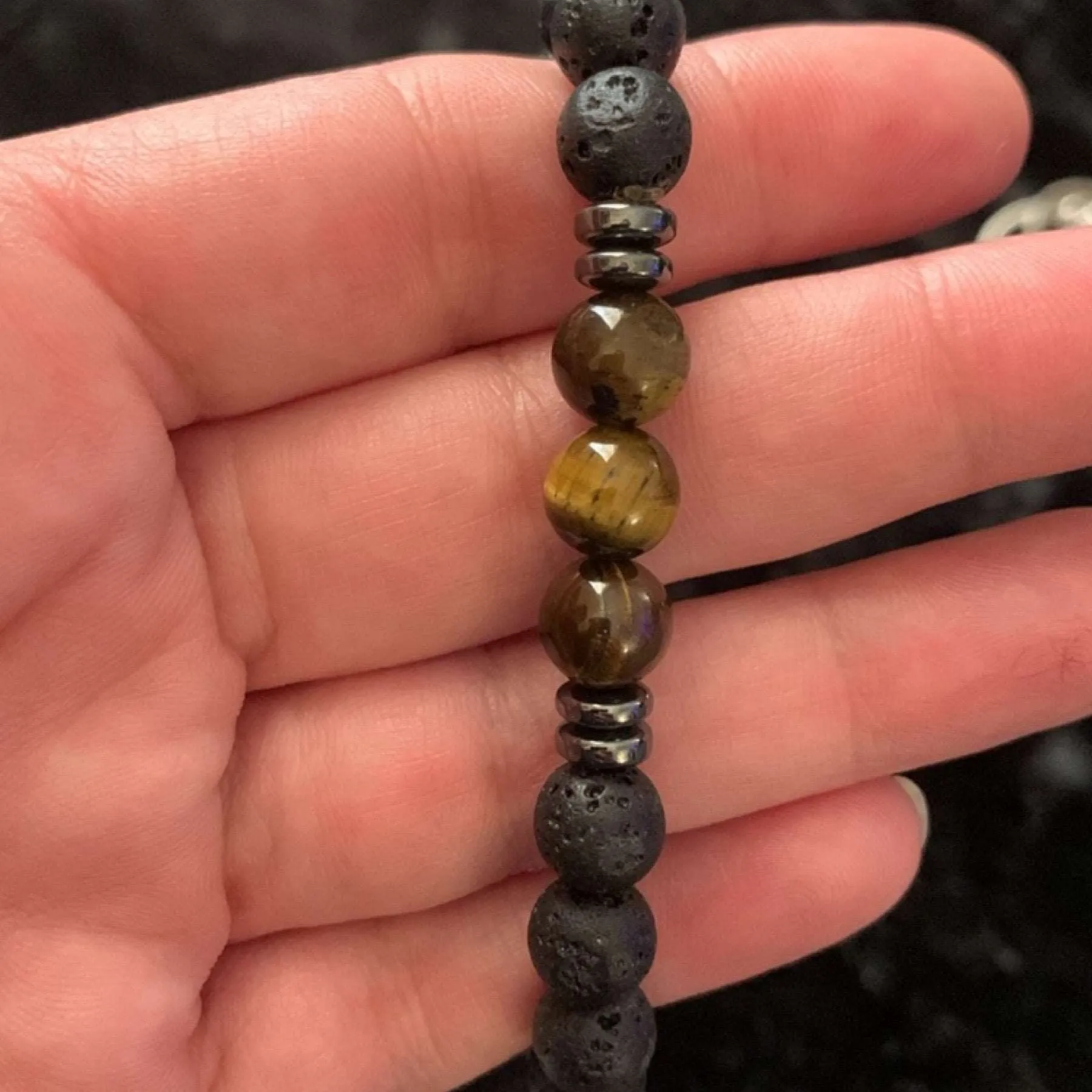 Lava Stone Tigers Eye Bracelet