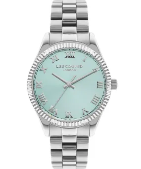 Lee Cooper  Women's Watch Turquoise Dial Silver Metal Strap, LC07680.390