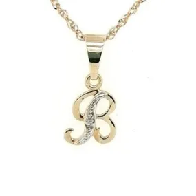 Letter B Initial Diamond Pendant 9ct