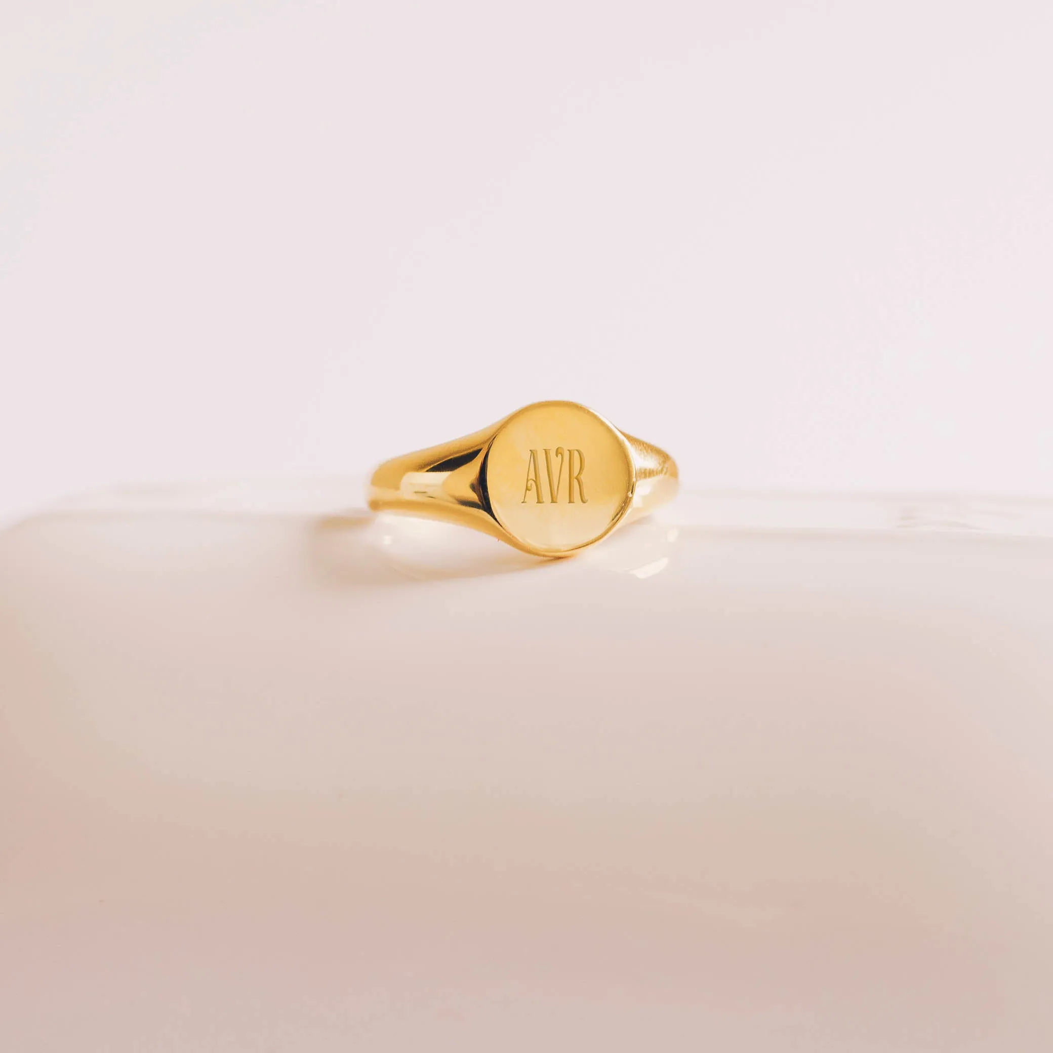 Letter Swash Monogram Signet Ring