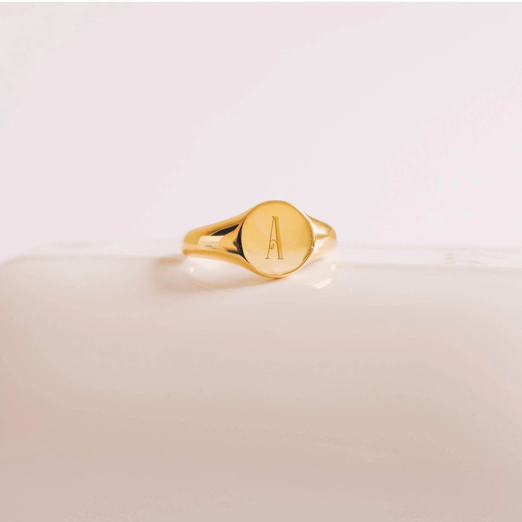 Letter Swash Monogram Signet Ring