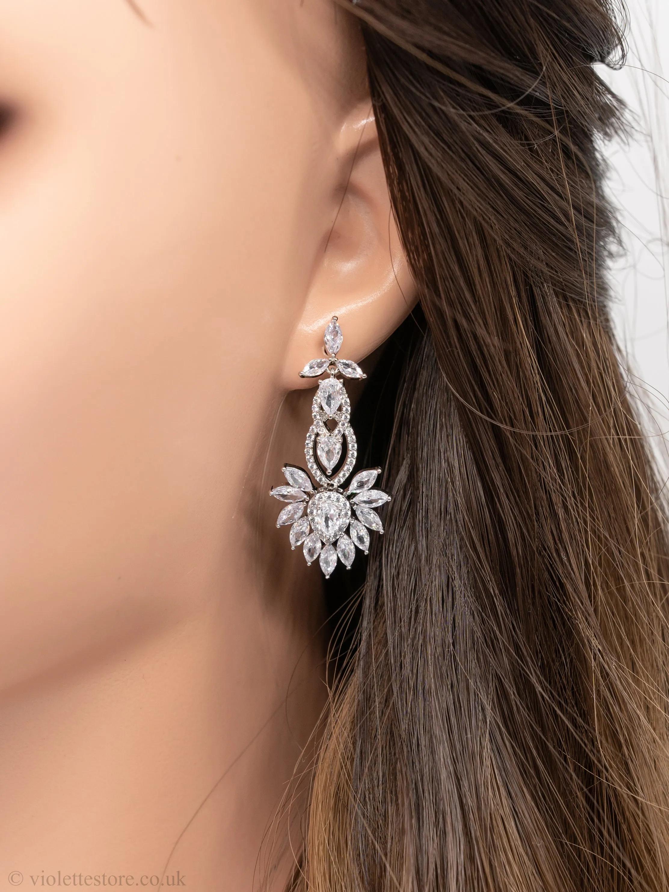 Lora Long Crystal Earrings