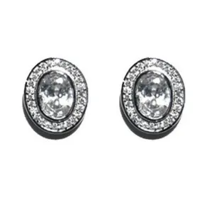 Luisa Vintage Oval Halo Stud Earrings | 3ct